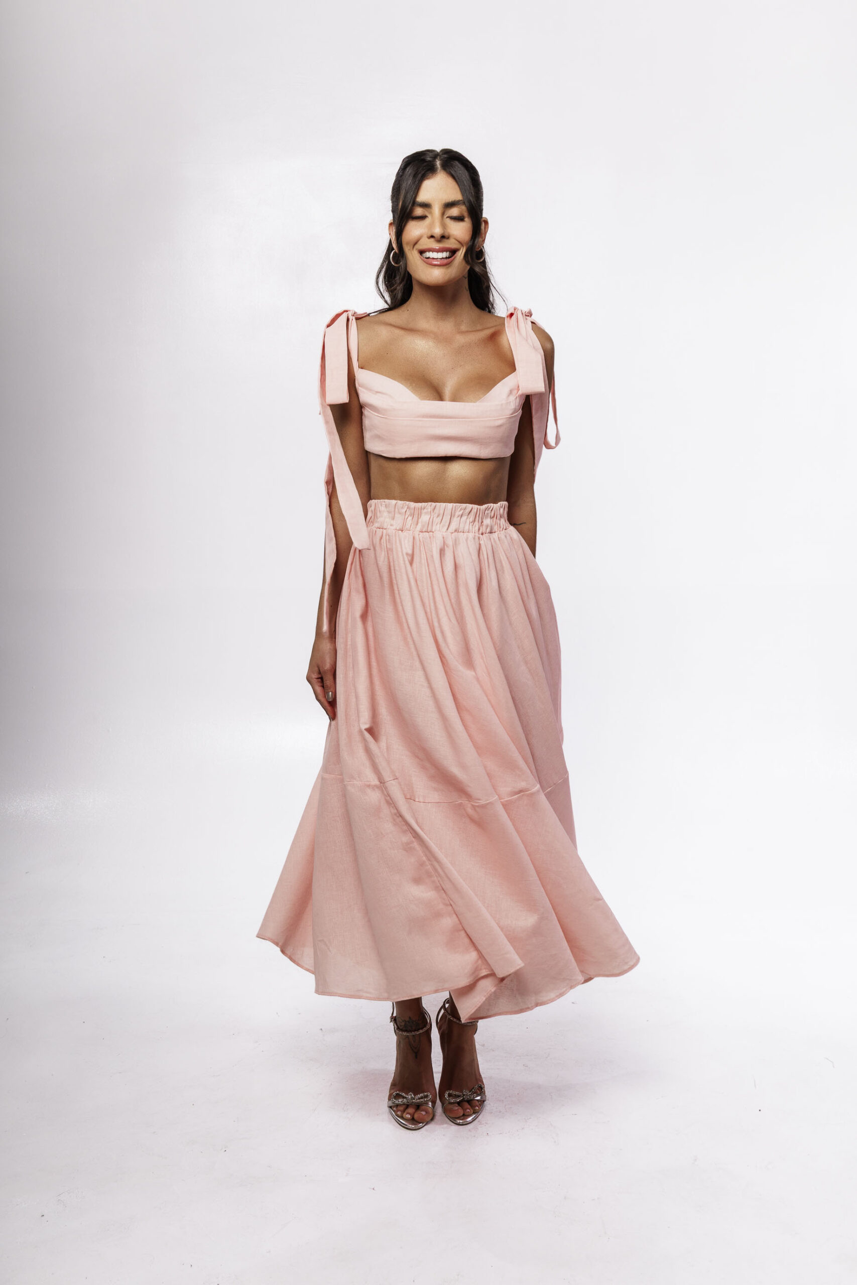 Conjunto Linho Rosa Laço