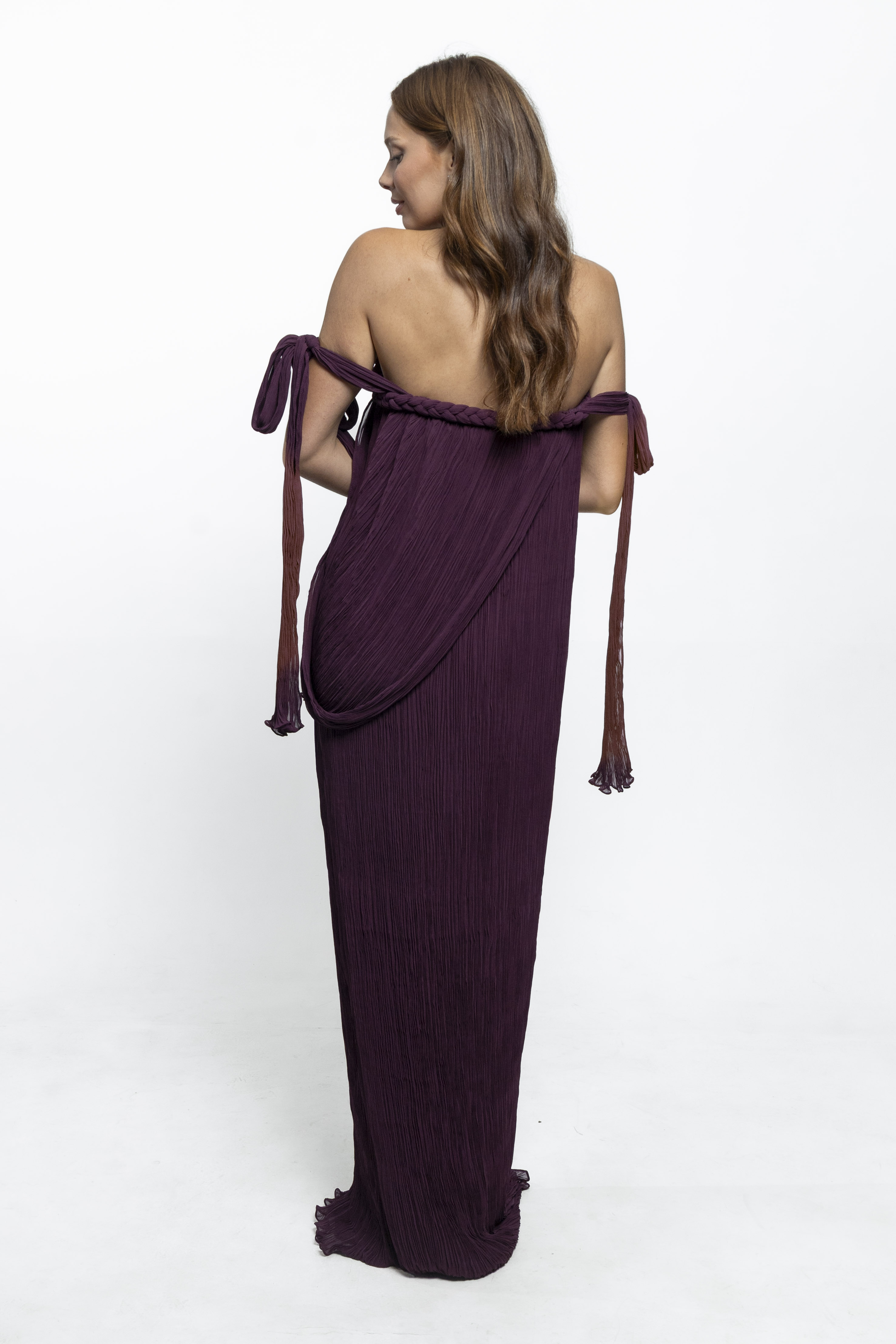 Vestido Celine Plissado Uva - Imagem 2