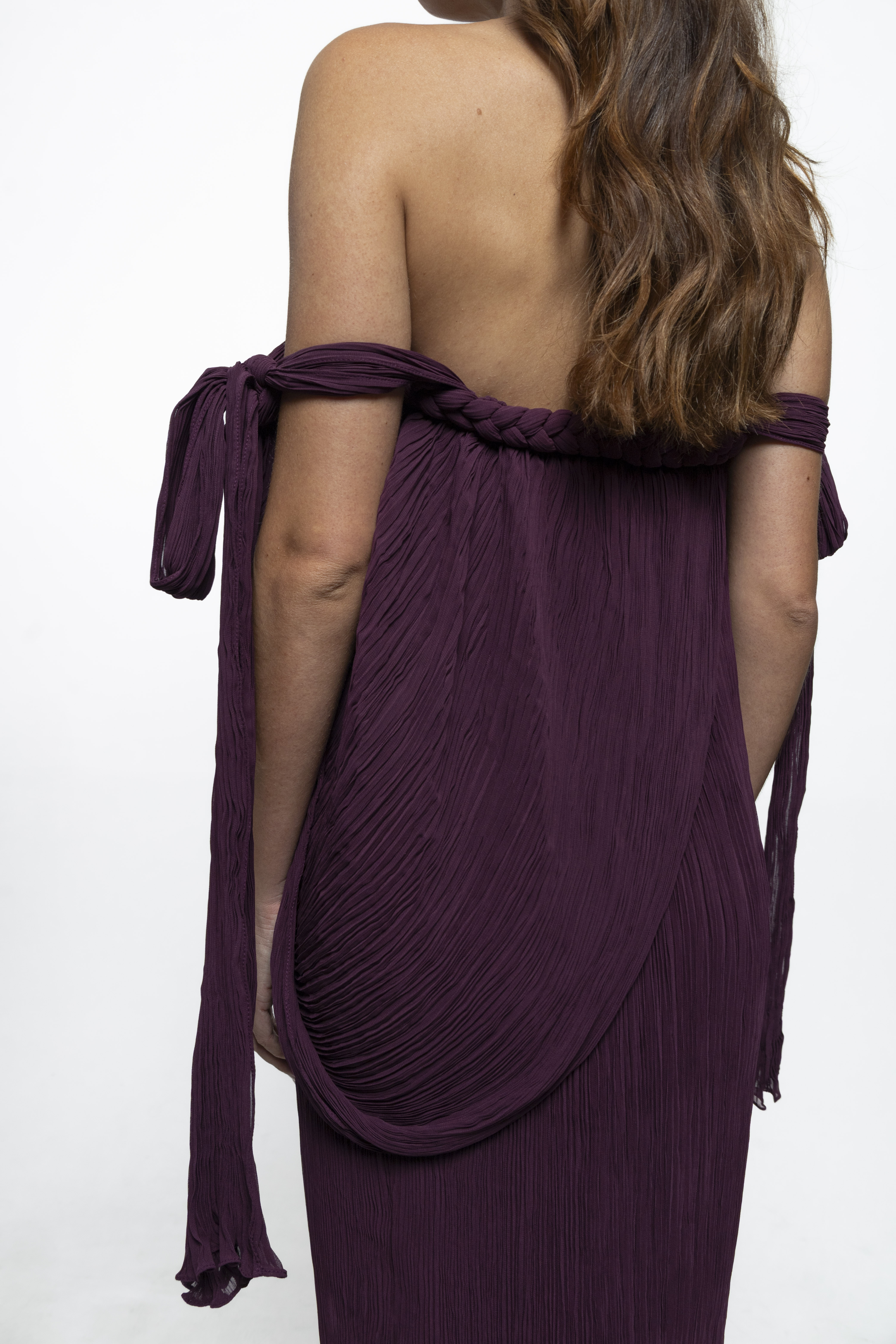 Vestido Celine Plissado Uva - Imagem 6